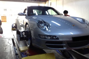 If steering is not straight, align it! Porsche Carrera included.